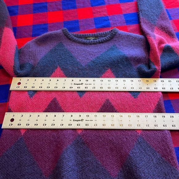 GEMELLI Made In Italy Chevron Mohair Sweater Size Small - Picture 9 of 11